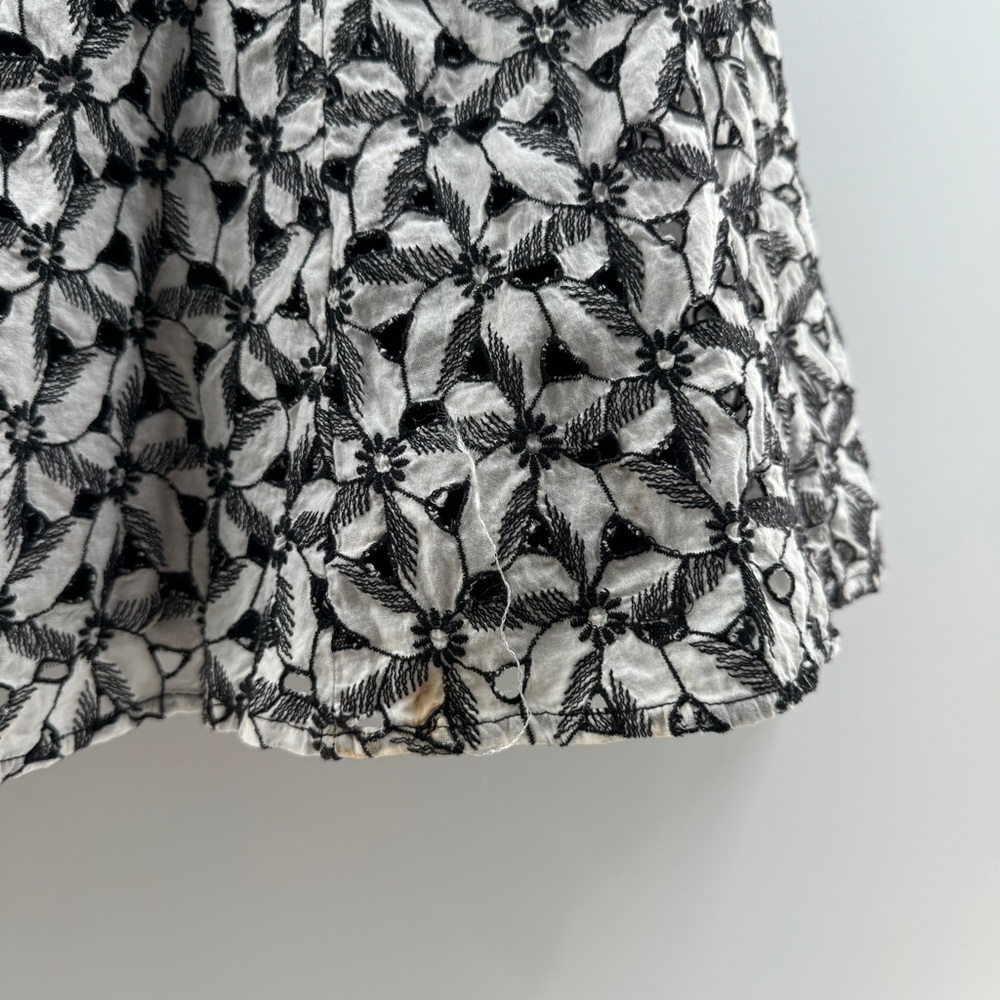 Moulinette Soeurs Floral Overlay Dress Black White Size 0 - Picture 7 of 8